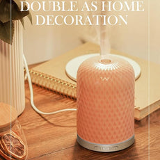 Essential Oil Diffuser for Home, 120ML Diffusers for Essential Oils Large Room, Ceramic Diffuser with USB Cable, Warm Ambient Light, Aromatherapy Diffuser Home Decor, Gift Choice, Pink