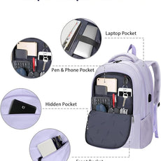 MATEIN Large 17 Inch Laptop Backpack for Women, Lightweight Travel Backpack Fits College School Essentials, Anti Theft Work Commute Nursing Computer Bag TSA Approved for Weekender Trip, Light Purple