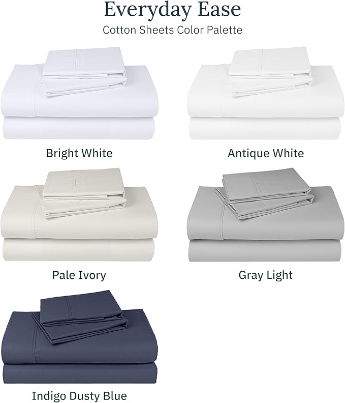 California Design Den 2-Pack Queen Bedsheet Sets - 400 Thread Count 100% Cotton Sateen - Soft and Breathable Sheets, 2 Sets of Deep Pocket Bed Sheets - Bright White