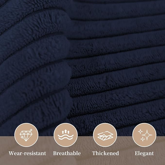 Sasttie Headboard Pillow King, Wedge Pillow Headboard for Sitting Up in Bed, Back-Rest Support Triangular Cushion for Reading - Features Removable Washable Cover, Navy