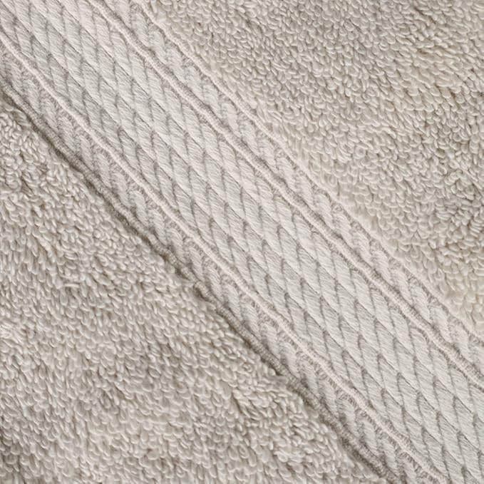 Superior Egyptian Cotton Pile Hand Towel Set of 4, Ultra Soft Luxury Towels, Thick Plush Essentials, Absorbent Heavyweight, Guest Bath, Hotel, Spa, Home Bathroom, Shower Basics, Stone