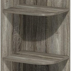 Furinno PASIR Book Shelf, 3-Tier Corner Bookshelf, Open Shelves Bookcase 9.3 x 12 x 31.5, for Living Room, Bedroom, Home Office, French Oak