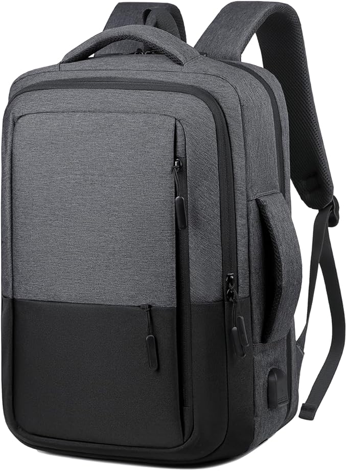 VGOAL Travel Laptop Backpack, Laptop Bookbag College Backpack Durable Water Proof with USB Charging Port for Men Women (KT0107W-G)