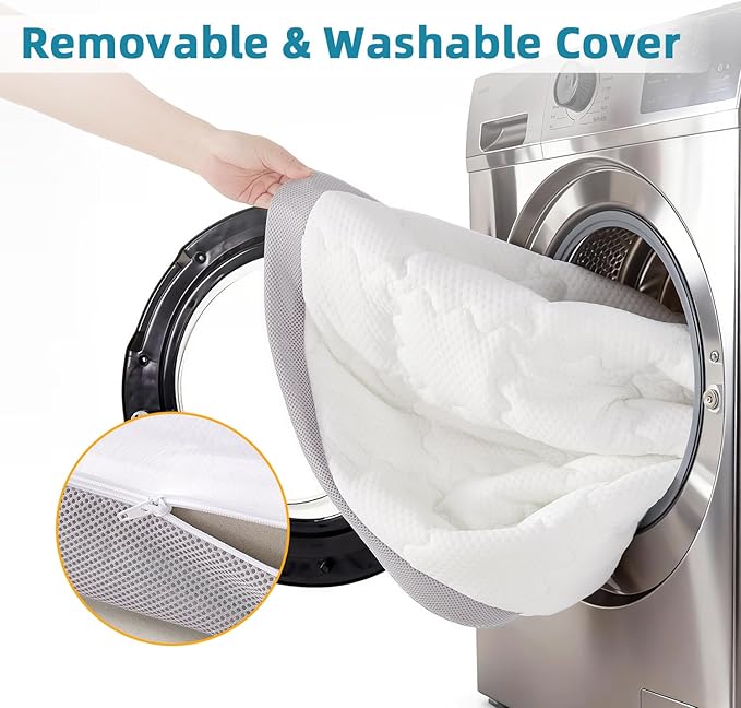 SAPHREAS 4 Inch Memory Foam Mattress Topper Queen Size, Back Pain & Pressure Relief, 3" Cooling Memory Foam and 1" Soft Ventilated Mattress Pad Cover, 5-Zone Egg Crate Bed Topper