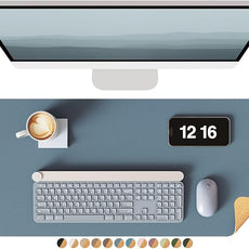 YSAGi Double-Sided Desk Pad, Leather Desk Mat, Eco Cork Desk Pad Protector, Large Mouse Pad for Desk, Waterproof Desk Blotter Pad, Desk Writing Pad for Office Work/Home(23.6