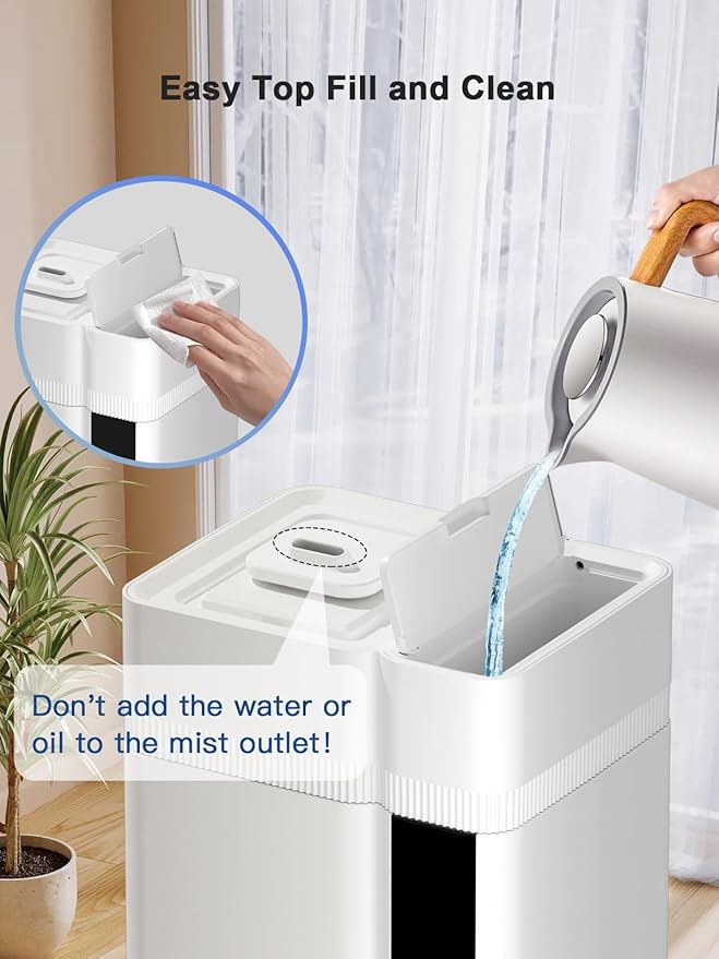 13L/3.4Gal Humidifiers for Bedroom, Ultrasonic Warm & Cool Mist Humidifier Large Room, Covers 800ft², 72H Runtime, 24H Timer, 3 Mist Modes Top Fill Quiet Humidifiers for Home, Office, White