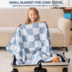 yescool Blue Checkered Weighted Blanket 3 Pounds Plaid Weighted Throw Blanket, Heavy Blanket for Sleeping, Tartan Bed Throw Blanket Gift for 20-40lbs, 36