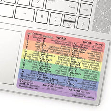 Synerlogic (5pcs) Word/Excel Windows Shortcut Sticker | Reference Guide Keyboard Shortcuts | Work from Home Essentials | Excel Shortcuts Cheat Sheet Laminated Vinyl (Rainbow/Small/5)