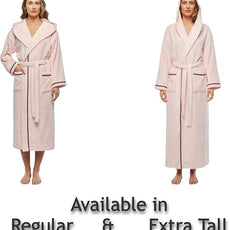 Arus Women's Hooded Classic Bathrobe Turkish Cotton Robe with Full Length Options