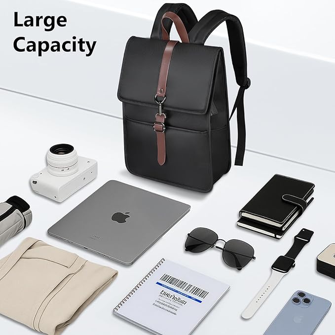 Laptop Backpack for Women & Men, Slim Business Work Backpack with USB Charging Port,Travel Computer Backpack Bag, 15.6 Inch Lightweight Water Resistant Casual Daypack for Office/College/Commuter-Black