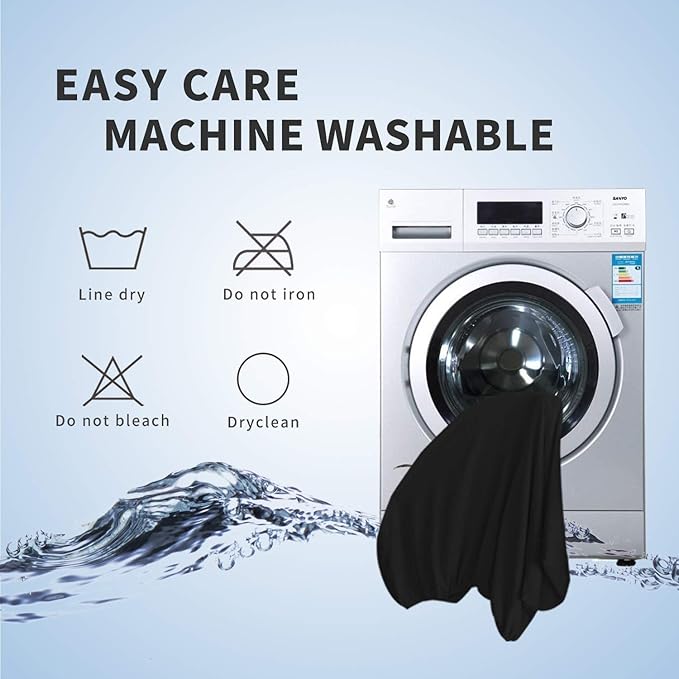 Easy-Going Stretch Bed Headboard Cover,Small Square Jacquard Headboard Slipcover, Dustproof Bed Head Cover for Bedroom (King,Black)