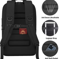 Expandable Travel Backpack, Business Laptop Backpack,TSA-Flight Approved Backpack with USB Charging Port fit 17.3 Inch Laptop for Men Women