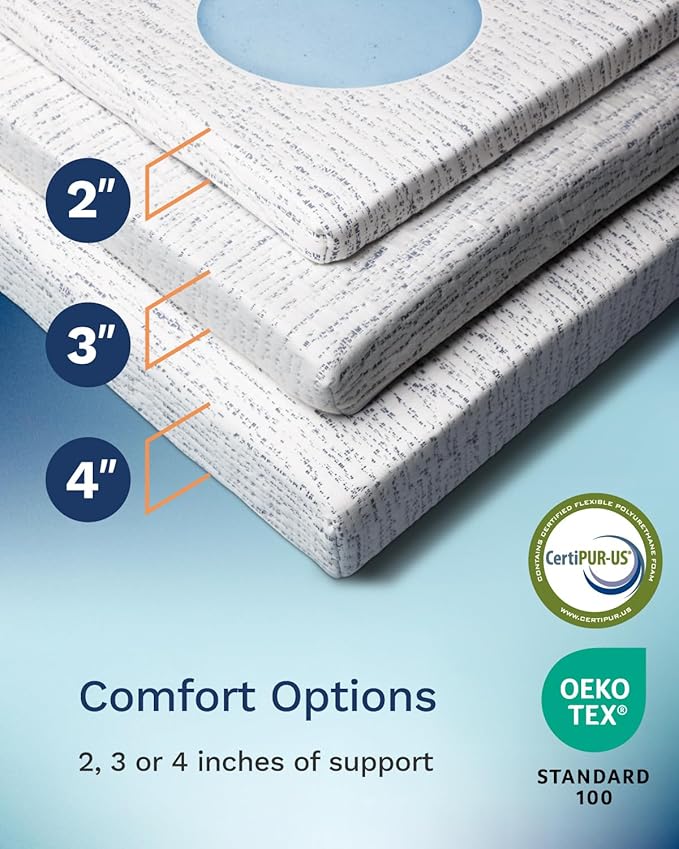 ViscoSoft 2 Inch Memory Foam Mattress Topper King - Select High Density Ventilated Mattress Pad - Premium Removable Rayon Cover