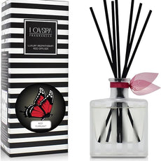 LOVSPA Reed Diffuser Set, Red Currant Scented Oil Diffuser with Sticks, Home Fragrance Accessories for Bathroom Shelf Decor, Aroma Diffusers for Home or Office Desk, USA Made