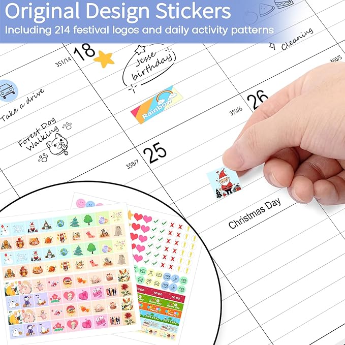 Desk Calendar 2026, Anti Ink Bleed, Ample Space, Extra Large Calendar 2026 with Stickers, 22" x 17" Seasonal Desktop Calendar for Home, Office, Student & Teacher Supplies- Simple