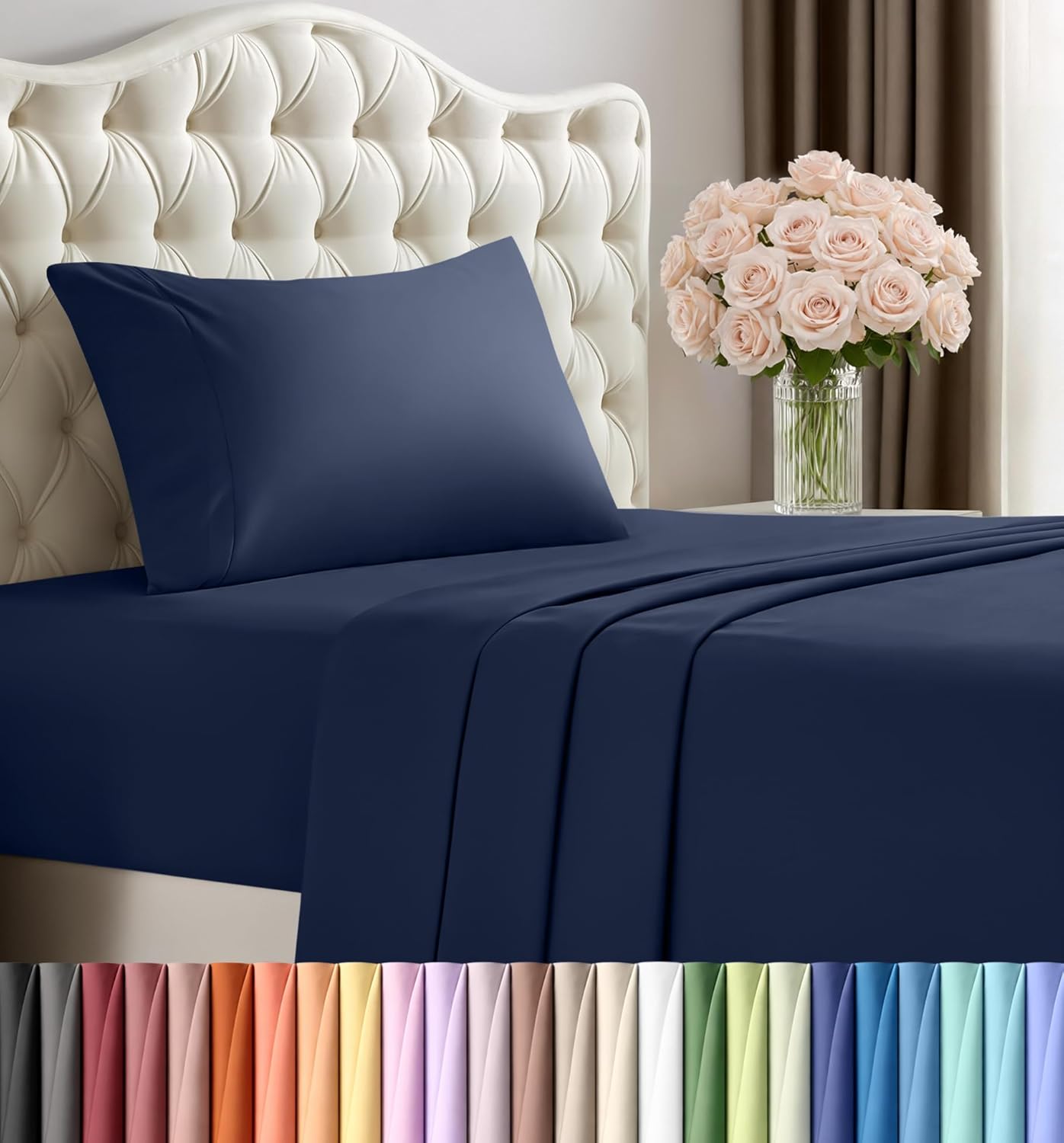Utopia Bedding Queen Size Sheet Set – 4 Piece Bed Sheets, Soft and Breathable Microfiber, Includes 1 Fitted Sheet, 1 Flat Sheet and 2 Pillowcases – Oeko Tex (Grey) Dormly