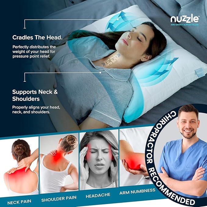 Nuzzle Cooling Adjustable Pillows for Side Sleepers, Luxury King Size Set of 4 Bed Pillows Hotel Collection - Best Adjust Height Soft Firm Pillows for Back, Stomach and Side Sleepers