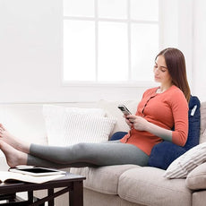 Nestl Reading Pillow with Shredded Memory Foam, Designed for Sitting Up in Bed and Couch, Back and Arms Adjustable Support for Adult & Teens Backrest Pillows for Reading, with Washable Cover Navy Blue