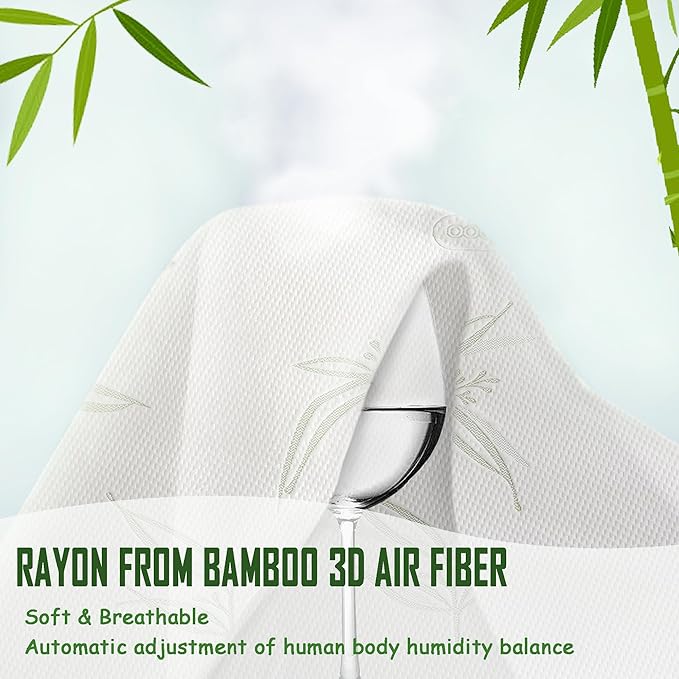 Twin XL Size Waterproof Mattress Protector, Premium Cooling Viscose from Bamboo Mattress Pad, Breathable, Noiseless, Cooling & Machine-Washable Bed Cover with 21" Deep Pocket