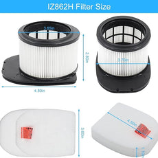 10 Pack Filter Replacement for Shark IZ862H Stratos Cordless Vacuum, Compatible with Shark IZ862H Upright Vacuum Include 2 Pack Filter, 4 Pack Foam Filters & 4 Pack Felt Filters Kit, White