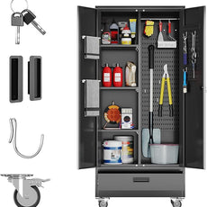 SUXXAN Broom Closet with Wheels 71