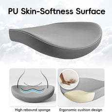 Office Home Ergonomic Desk Chair-Computer X-Shaped Chair Mesh PU Leather with Adjustable Lumbar Support-Executive Chair High Back Flip-Up Arms for Long Hours (White-Grey-No Headrest)