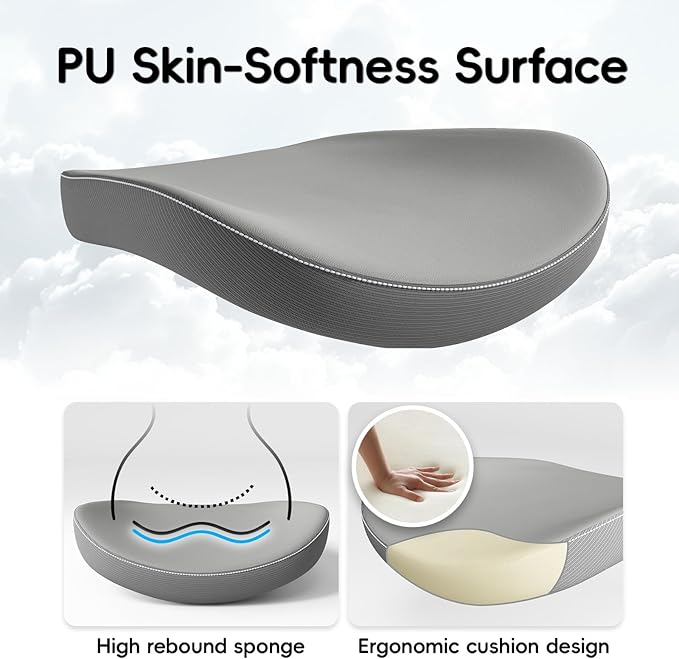 Office Home Ergonomic Desk Chair-Computer X-Shaped Chair Mesh PU Leather with Adjustable Lumbar Support-Executive Chair High Back with Headrest Flip-Up Arms for Long Hours (Grey)