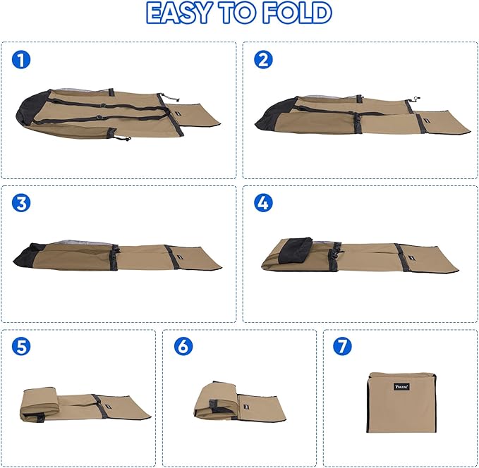 BALEINE 120L Laundry Bag Backpack, 900D Oxford Fabric Large Travel Laundry Bags with Shoulder Straps and 2 Mesh Pockets for College Dorm, Apartment, Laundromat (Khaki, 120L)