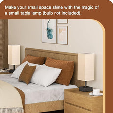 aooshine Linen Black Small Table Lamp - Bedside Lamp for Bedroom, Minimalist Nightstand Lamp with Silver Base, Desk Lamp for Kids Room Dorm