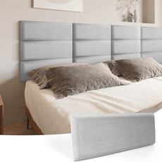 Art3d Peel and Stick Headboard for Full King and Queen in Velvet Stone, Pack of 12 Panels Sized 9.84