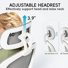 TRALT Office Chair - Ergonomic Office Chair with Back Support, Computer Chair - Home Office Desk Chairs, 330lbs Wide Seat Big and Tall Office Chairs with Headrest, Comfy Desk Chairs (Grey)