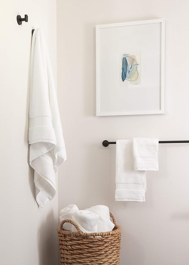 100% Organic Cotton Bath Towel Set | Bathroom Luxury Towel Set of 6 | GOTS Certified | Hotel Premium Towels | 700 GSM | 2 Bath Towels 30 x 56 | 2 Hand Towels 16 x 30 | 2 Wash Cloths 13 x 13 | White