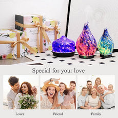 Porseme 500ml Glass Essential Oil Diffuser Aromatherapy Ultrasonic Cool Mist Humidifier 15-21 Running Hours Waterless Auto-Off Air Diffusers for Sleeping Yoga Office Working Spa and Rest (Deep Blue)