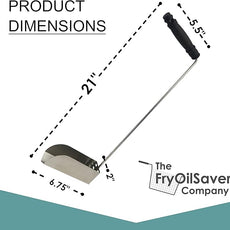 V-Shaped Deep Fryer Strainer Scoop – Frying, Scooper, Skimmer Spoon - Heat Resistant to 750F - Oil & Food Crumbs Strainer for Diner, Restaurant & Hotel by FryOilSaver Co.