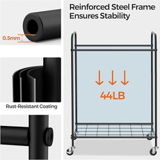 Laundry Hamper with Wheels, 90L Laundry Basket with Handle, Laundry Sorter with Removable Liner Bag