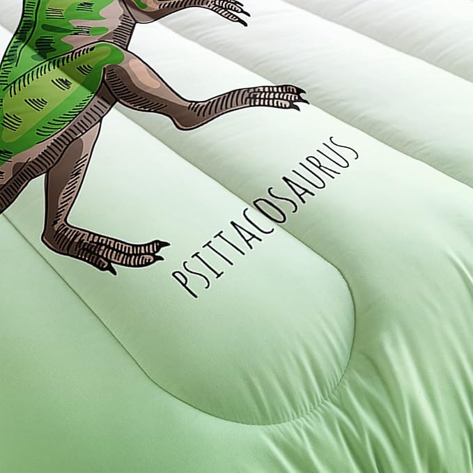 CVHOUSE Dinosaur Comforter Set - Microfiber Quilt Set with 1 Comforter and 2 Pillow Cases - 3 Piece