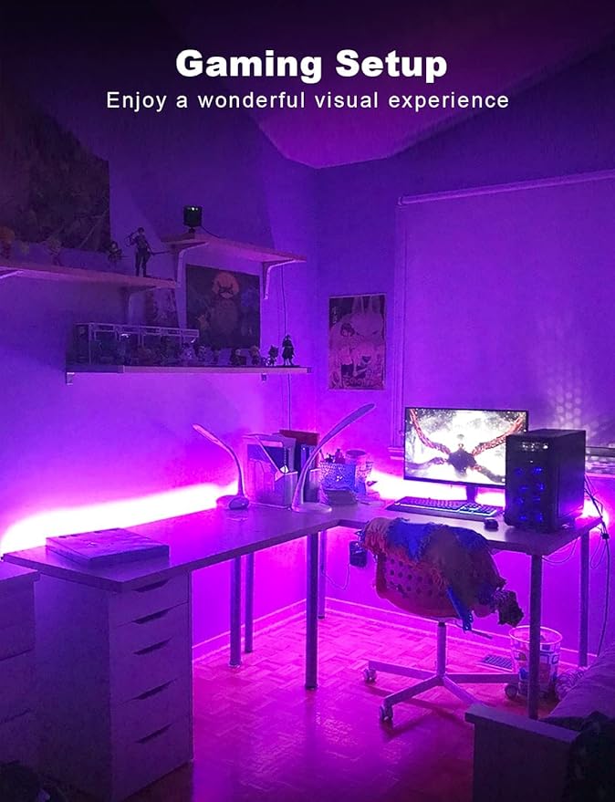 DAYBETTER Smart RGB Led Strip Lights, 200ft Led Lights for Bedroom with App Control, Multicolor Changing Led Light Strips Apply for Home Decor, Living Room, Kitchen, Home Party Decoration