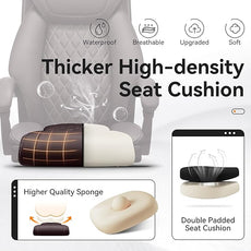 Office Chair, Executive Leather Chair Adjustable High Back, Ergonomic Computer Desk Chair Lumbar Support, Big and Tall Office Chair with Footrest, Comfy Reclining Chair for Home Office