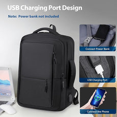 VGOAL Travel Laptop Backpack, Laptop Bookbag College Backpack Durable Water Proof with USB Charging Port for Men Women (KT0107W)