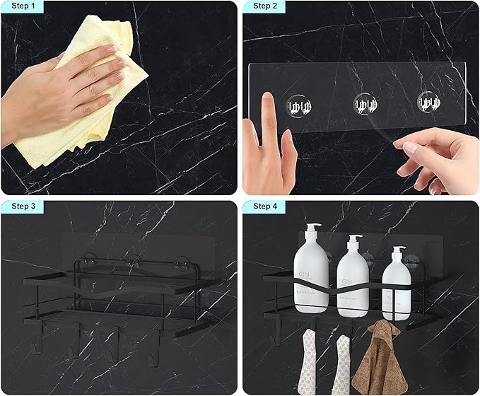 10 PCS Shower Caddy Adhesive Replacement Shower Shelves Adhesive Strip Pad Organizer Sticker Replacement Bathroom Heavy Duty Wall Mount Strong Sticky No Drilling Strong Transparent