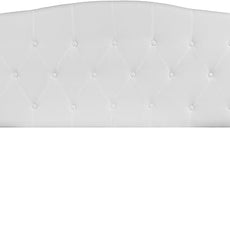 EMMA + OLIVER Tufted Upholstered King Size Headboard in White Fabric