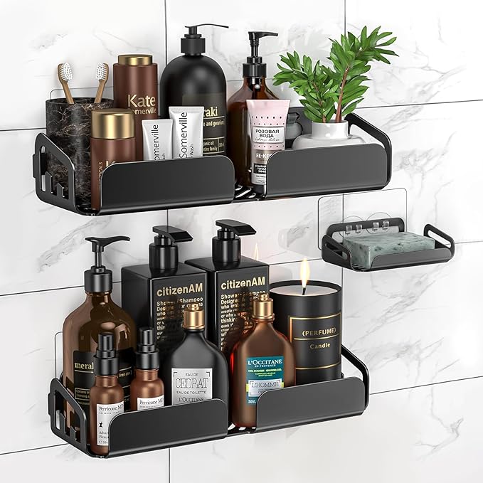 Shower Caddy Adhesive Replacement Stickers - 6 Pack No Drilling Shower Caddy Adhesive Strips, Strong Adhesive Hooks for Shower Caddy Bathroom Storage Shelves and Kitchen Racks & Soap Holder