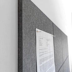 Felt Wall Tiles | Large Cork Board Alternative | Aesthetic Felt Bulletin Board for Office, Home & Classroom | Large Cork Boards for Walls Pinboard (12-Pack) | Gray