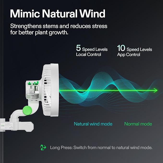 VIVOSUN 2-Pack AeroWave E6 Grow Tent Fan 6”, EC Motor, Smart Wifi Control, US Patented Auto Oscillating Clip fan, IP54, Strong Airflow but Quiet for Hydroponic Ventilation Circulation