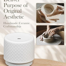 Essential Oil Diffuser, 280ml Ceramic Aromatherapy Diffuser with Ultrasonic Cool Mist Humidifier, Timer, Auto Shut-Off, Large Room Aroma Diffuser for Home, Bedroom, Office, Yoga