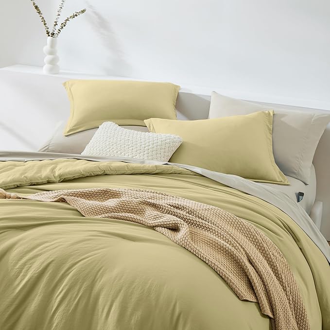 WRENSONGE Queen Comforter Set - 7 Pieces Hemp Soft Bed in a Bag Queen with Fitted Sheet, Flat Sheet, 2 Pillow Shams, and 2 Pillowcases- Warm Bedding Sets for All Season