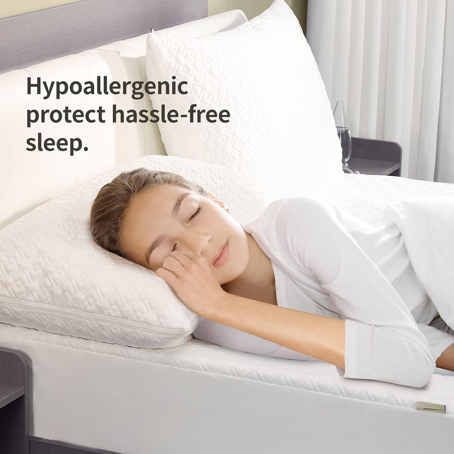 CoolShields Pillow Protector (2 Pack) Standard – Waterproof Zippered Pillow Covers, Hypoallergenic, Premium Pillowcase Encasement for Better Sleep