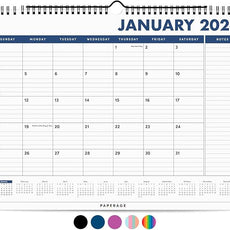 PAPERAGE 2026 Calendar, 12 Months (January 2026 - December 2026), Medium (11.5 in x 14.75 in), Minimalist Wall and Desk Calendar with Monthly Views, Yearly Plans & Notes Section – Navy