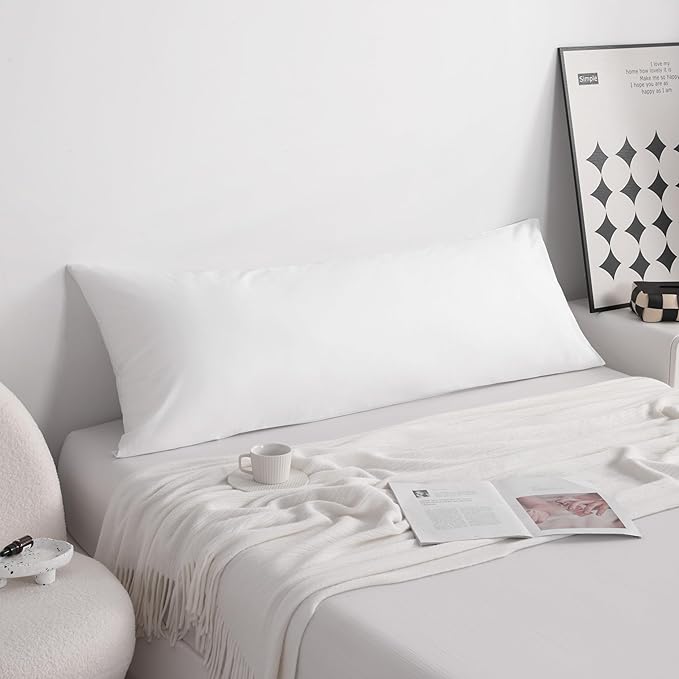 NTBAY Cotton Body Pillowcase - Envelope Closure 20x54 Pillowcase, Breathable and Soft Bed Pillow Case, Cream