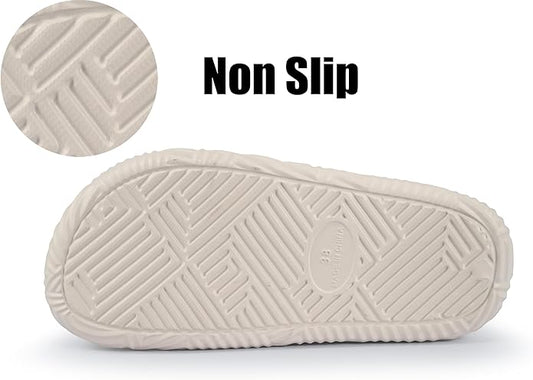 Weweya Slides for Women and Men - Bathroom Shower Shoes - Non Slip House Slippers - Lightweight Beach Sandals